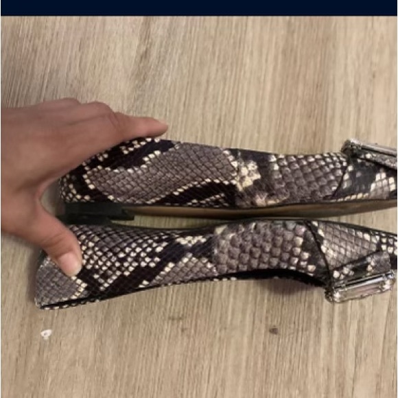 Michael Kors Michelle snake skin embellish gem point toe flats 5.5 - Picture 9 of 11